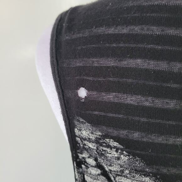 Hot Topic Size EST M Skeleton Skull Open Side Sleeveless Sheer Tank Goth Punk - Picture 4 of 9